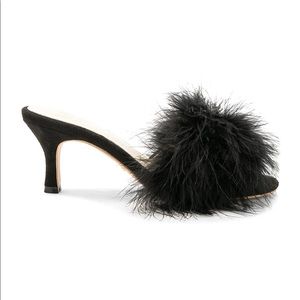 RAYE x STONE_COLD_FOX Crawford Heel in Black with Fur Brand New Sexy Shoe